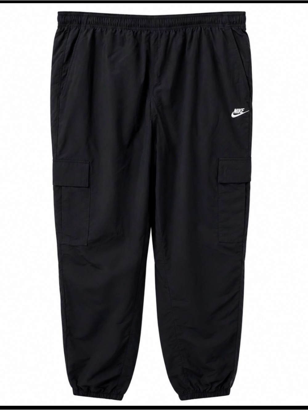 Nike Black Cargo Jogger Pants with Elastic Cuffs - Picture 1 of 9